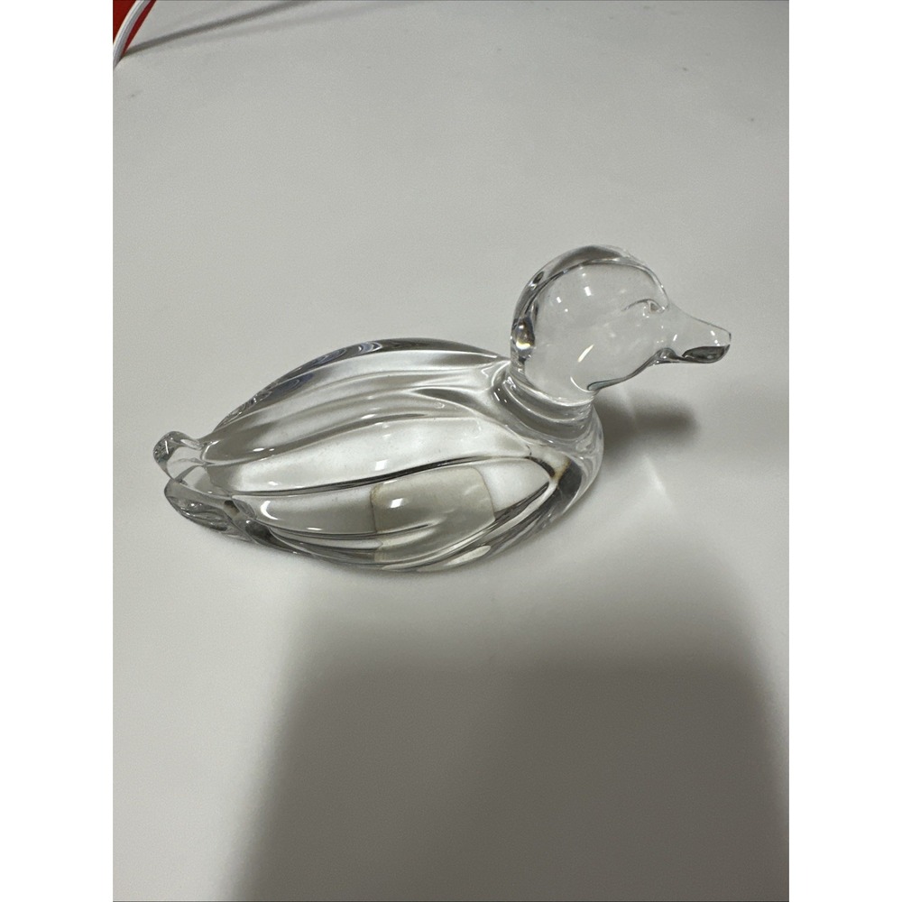 Vintage Princess House Lead Crystal DUCK Figurine Paperweight W. Germany 4.5 in.